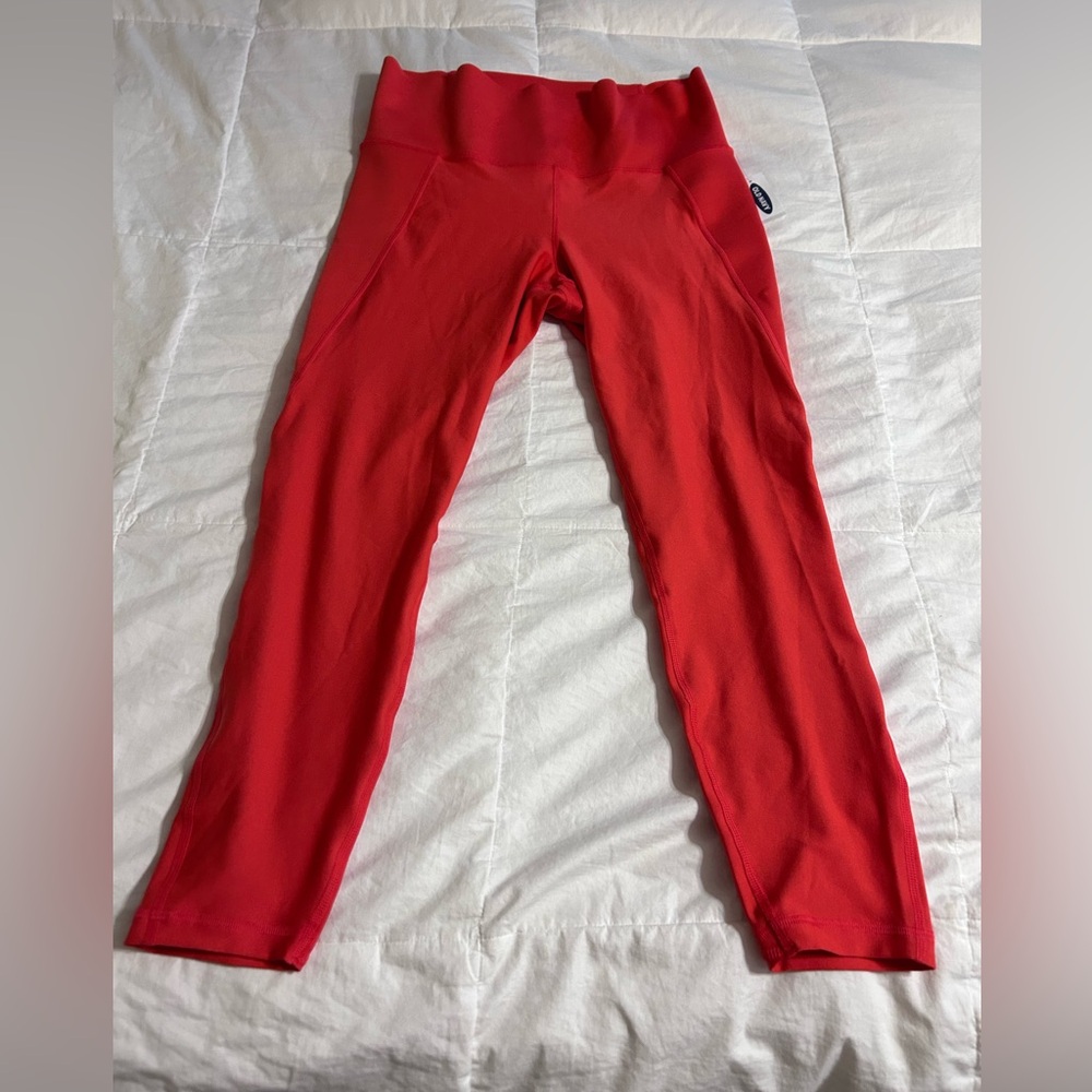 Womens Old Navy built in sculpt deep orange Leggings size L NWT